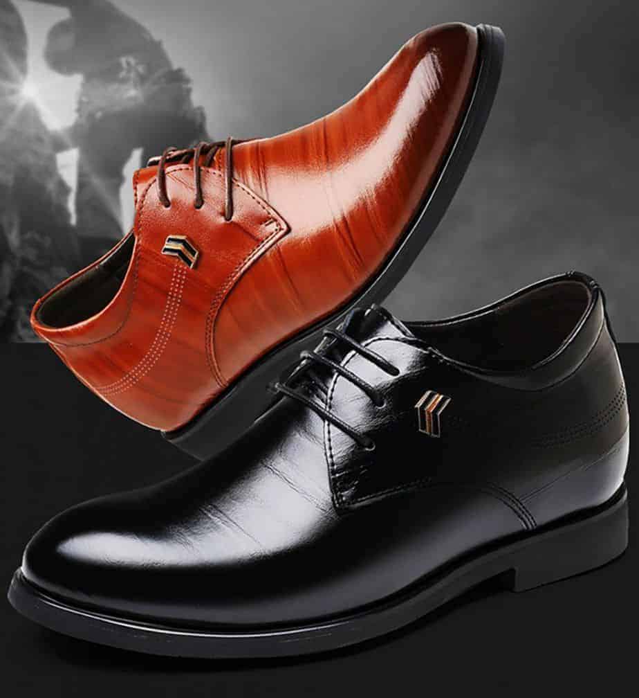 Txfs Leather Shoes 8cm And 10cm Taller Txfs 8cm Black Brown 1